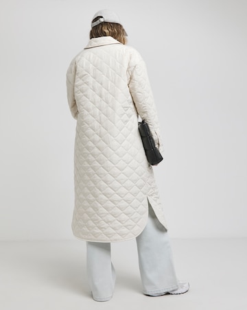 Stone Longline Quilted Shacket