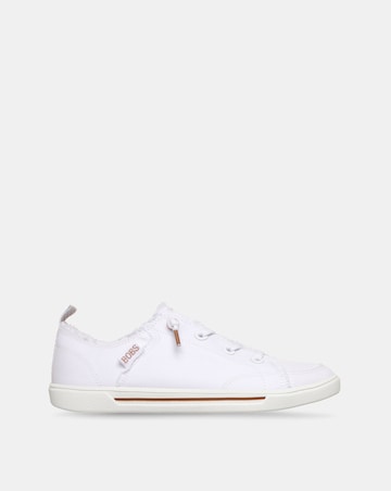 Skechers White B Cute 2.0 Canvas Slip On Trainers - Wide Fit (E)