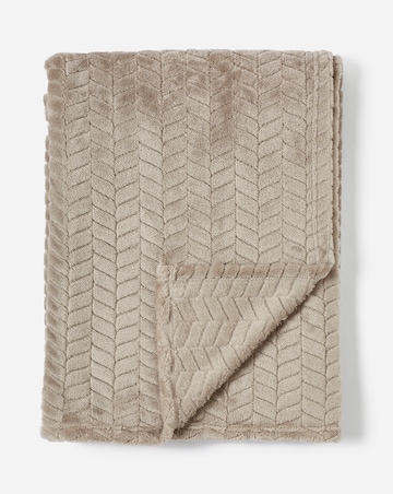 Embossed Jacquard Fleece Throw - Mink