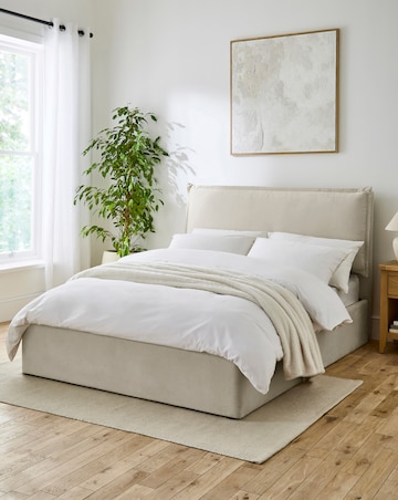 Naya Pillowback Fabric Ottoman Bed