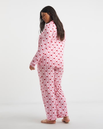 Chelsea Peers Classic Button Up Pyjama Set Heart Print