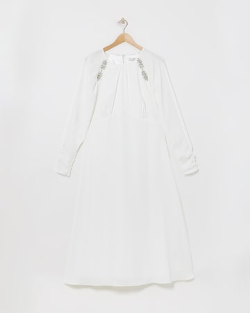 Joanna Hope Ivory Embellished Bridal Midi Dress