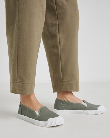 Simply Be Dalton Slip On Plimsole Trainers Standard D Fit