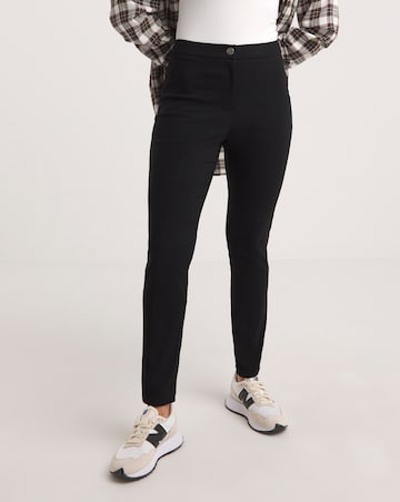 Black High Waisted Skinny Trousers in Stretch