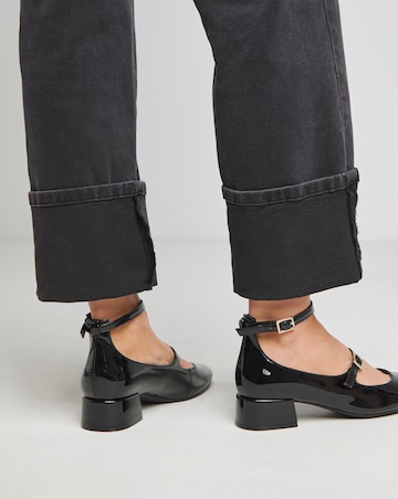 Reno Mary Jane Ankle Strap Block Heel Shoes - Extra Wide Fit (EEE)