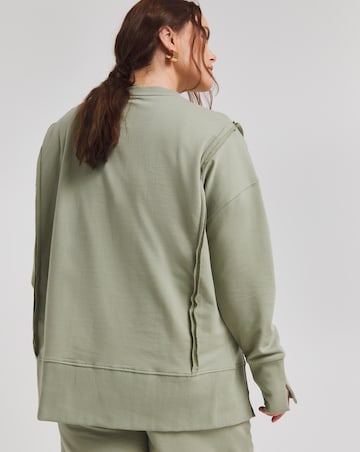 Sage Exposed Seam Dip Back Sweatshirt