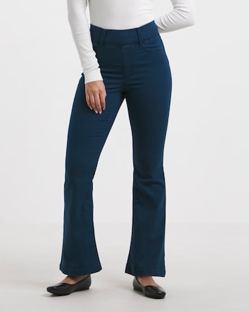 Dark Blue Flared Pull On Jegging