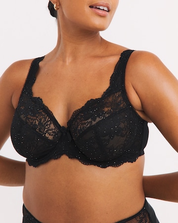 Pretty Secrets (2 Pack) Ella Lace Full Cup Wired Bras (B-J) Black Sparkle/Red