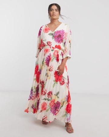 Joanna Hope Printed Pleated Maxi Dress