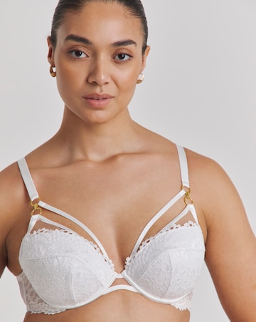 Ann Summers Lovers Lace Padded Plunge Wired Bra White
