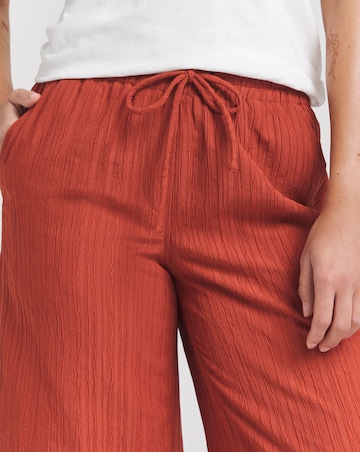 Terracotta Textured Wide Leg Trousers