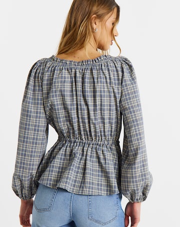 Cinch Square Neck Prairie Blouse