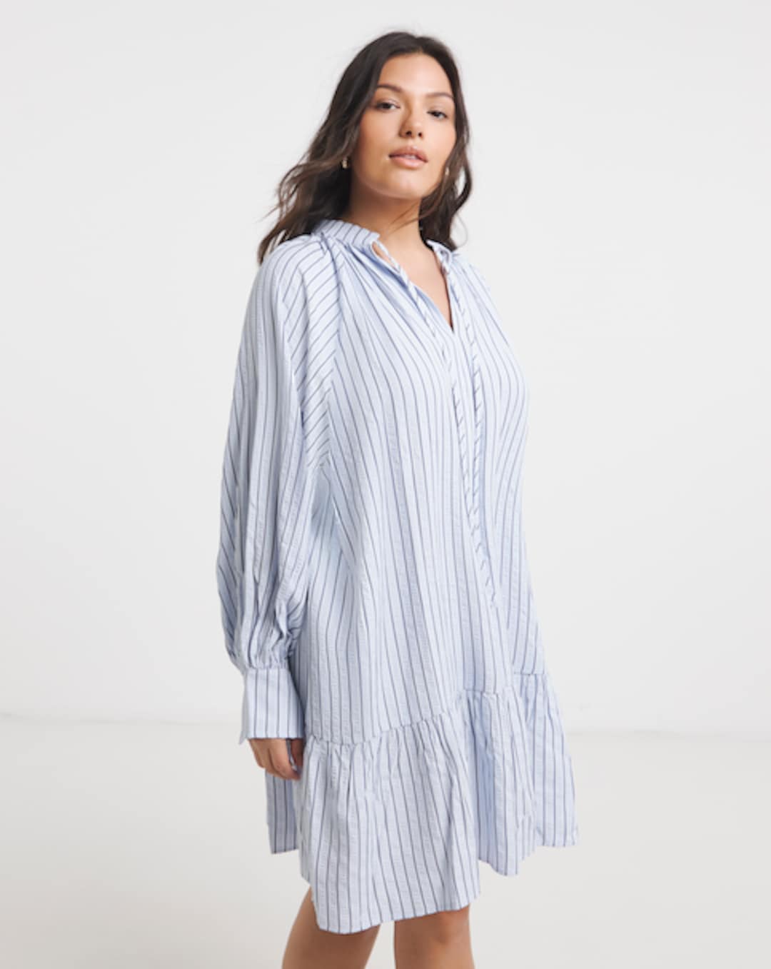princess polly baby blue dress Women's Lorelle Belted Midi Cotton Shirt Dress - Navy main image 1