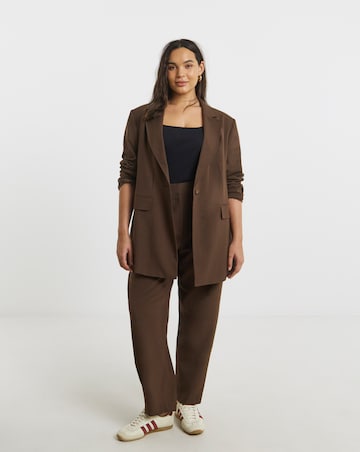 Chocolate Oversized Single Breasted Blazer