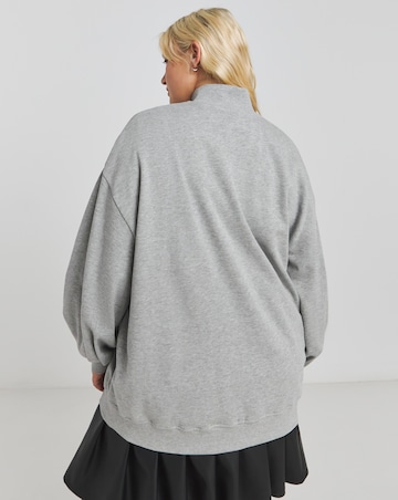 Grey Marl Colorado Zip Neck Sweatshirt