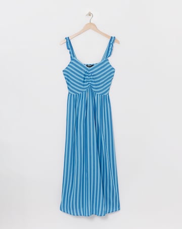 Simply Be Stripe Print Frill Strap Midi Dress