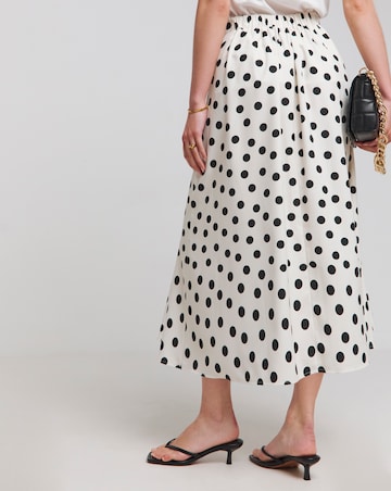 Flounce London Ivory Crepe Spotted Midaxi Skirt