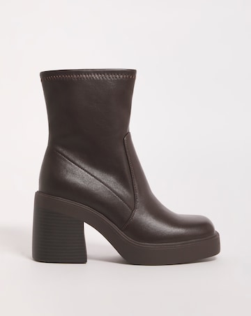 Becca Platform Ankle Sock Boots Wide Fit (E) Simply Be