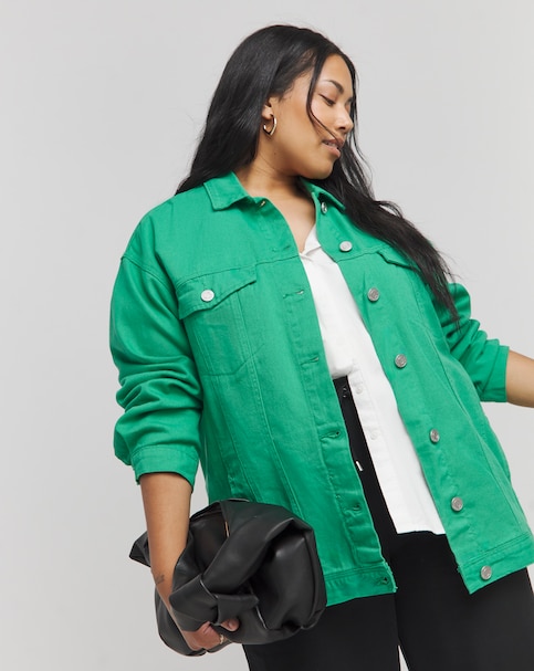 Green Boyfriend Denim Jacket