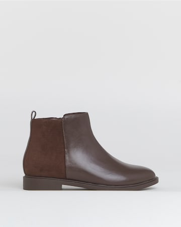 Ruth Classic Mixed Material Ankle Boots - Extra Wide Fit (EEE)