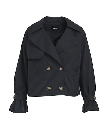 Simply Be Black Cropped Trench