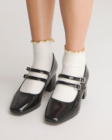 Kody Mary Jane Block Heeled Shoes Wide E Fit
