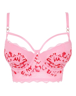 Figleaves Amore Padded Midi Balcony Bra B-F - Pink