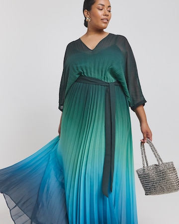 Joanna Hope Ombre Print Pleated Dress