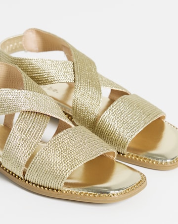 Janna Elasticated Flat Sandals - Extra Wide Fit (EEE)