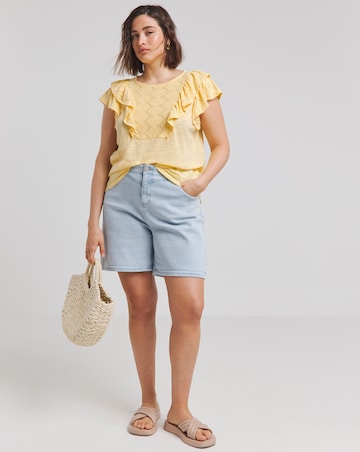 Pale Yellow Broderie Yoke Top