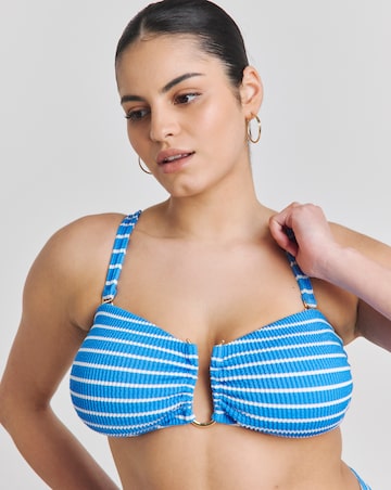 Non Wired Stripe Bandeau Bikini Top