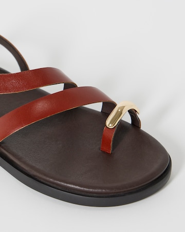 Carlota Leather Toe Hardware Footbed Sandals - Extra Wide Fit (EEE)