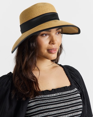 Wide Brim Satin Tie Bow Hat