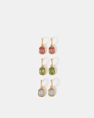 Accessorize 3-Pack Gem Drop Hoop Earrings