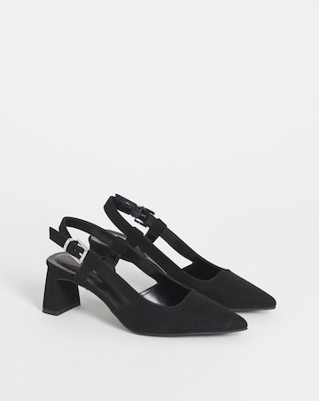 Cyrus Pointed Slingback Heeled Shoes - Wide Fit (E)