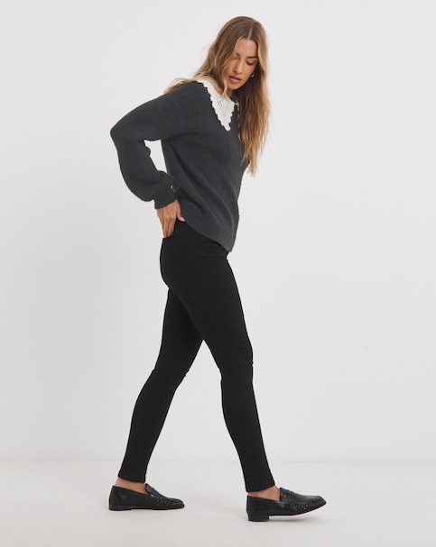 Black Stretch Denim Skinny Jeans