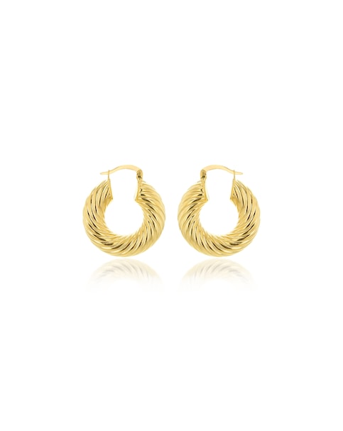 9ct Thick Twist Hoop Earrings