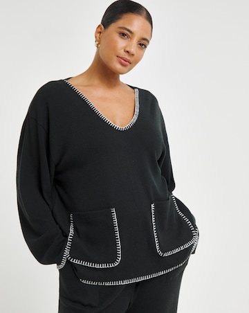 Figleaves Supersoft Blanket Stitch Lounge Set