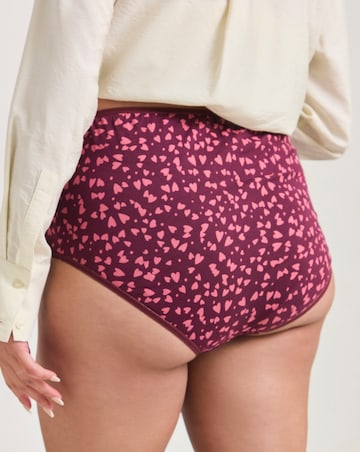Pretty Secrets (7 Pack) Cotton Full Fit Knickers Heart Print