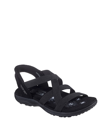 Skechers Black Reggae Stretch Flex Sandals - Wide Fit (E)