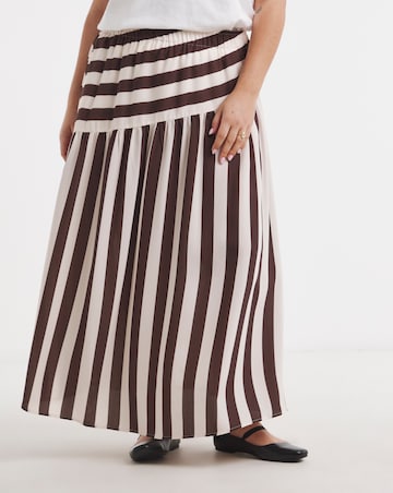 Chocolate Stripe Asymmetric Skirt