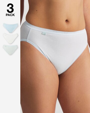 Sloggi 3Pack Tai Hi Leg Knicker, Mint Multi (Mint,White & Blue)