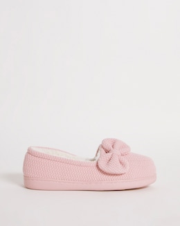 Suki Soft Warm Lined Bow Slippers E Fit