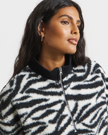 Zebra Print Borg Sweatshirt