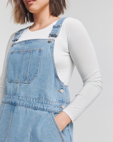 Mini Denim Dungaree Dress