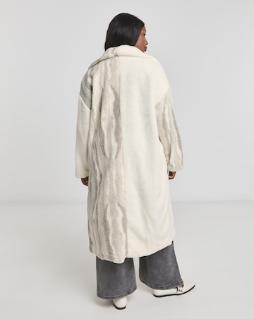 Native Youth Contrast Sherpa and Faux Fur Longline Coat