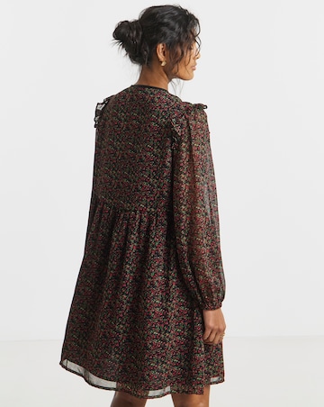 Ditsy Print Bow Detail Skater Dress