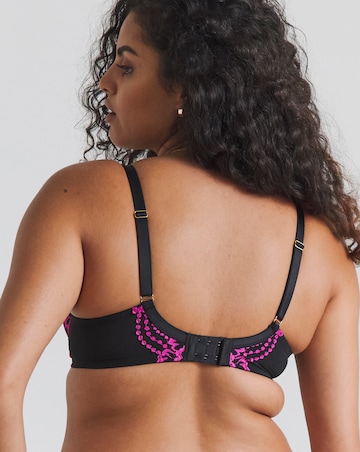 Ann Summers Seductive Siren Padded Plunge Wired Bra Black/Pink