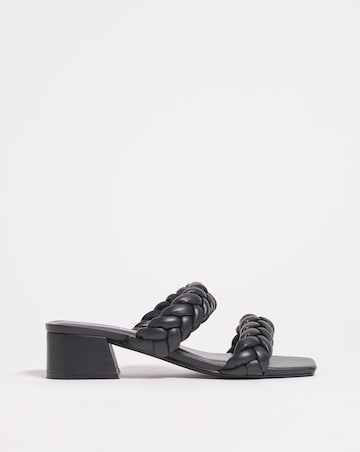 Isobel Plaited Low Block Heeled Sandals Wide E Fit