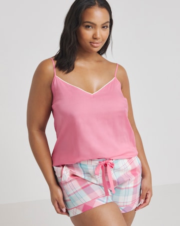 Cyberjammies Woven Cami and Check Shorts Pyjama Set